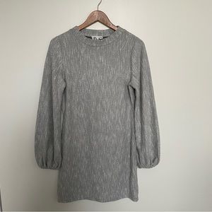 Sadie & Sage Country Lanes Grey Long Sleeve Dress